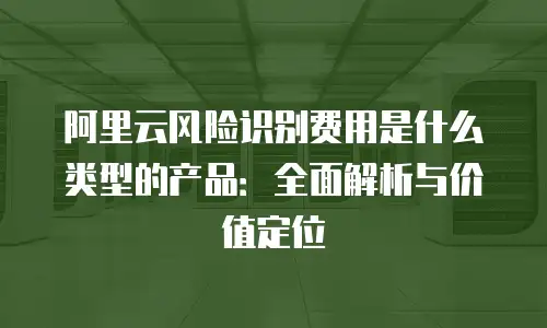 阿里云风险识别费用是什么类型的产品：全面解析与价值定位