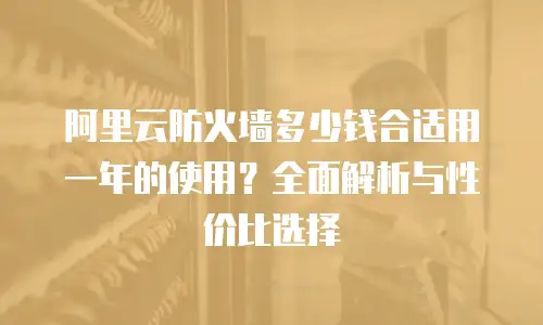 阿里云防火墙多少钱合适用一年的使用？全面解析与性价比选择