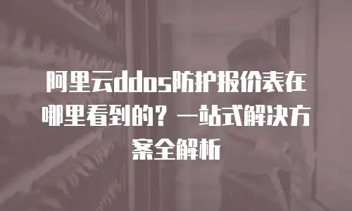 阿里云ddos防护报价表在哪里看到的？一站式解决方案全解析