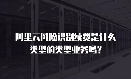阿里云风险识别续费是什么类型的类型业务吗？