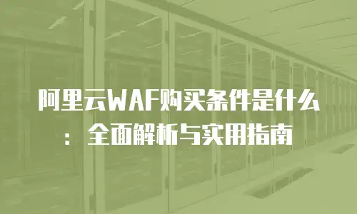 阿里云WAF购买条件是什么：全面解析与实用指南