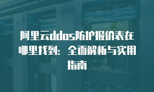 阿里云ddos防护报价表在哪里找到：全面解析与实用指南