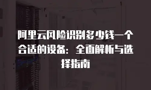 阿里云风险识别多少钱一个合适的设备：全面解析与选择指南
