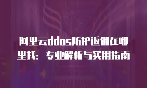 阿里云ddos防护返佣在哪里找：专业解析与实用指南