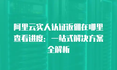 阿里云实人认证返佣在哪里查看进度：一站式解决方案全解析