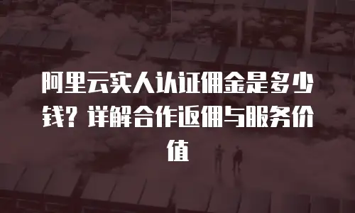 阿里云实人认证佣金是多少钱？详解合作返佣与服务价值