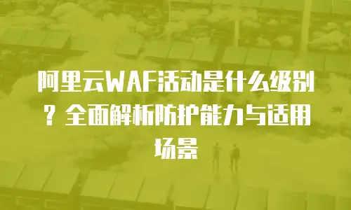 阿里云WAF活动是什么级别？全面解析防护能力与适用场景