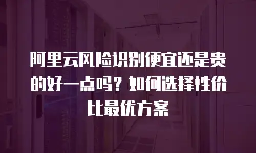 阿里云风险识别便宜还是贵的好一点吗？如何选择性价比最优方案