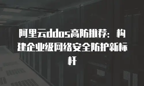 阿里云ddos高防推荐：构建企业级网络安全防护新标杆