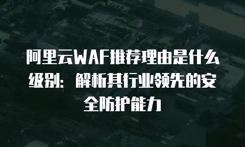 阿里云WAF推荐理由是什么级别：解析其行业领先的安全防护能力