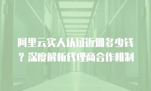 阿里云实人认证返佣多少钱？深度解析代理商合作机制