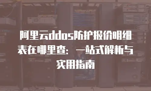 阿里云ddos防护报价明细表在哪里查：一站式解析与实用指南