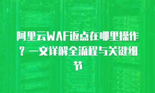 阿里云WAF返点在哪里操作？一文详解全流程与关键细节