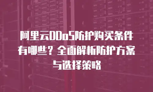 阿里云DDoS防护购买条件有哪些？全面解析防护方案与选择策略