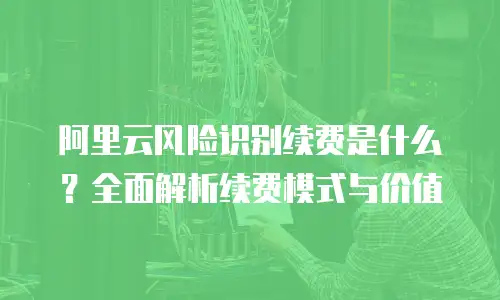 阿里云风险识别续费是什么？全面解析续费模式与价值