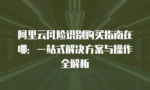 阿里云风险识别购买指南在哪：一站式解决方案与操作全解析