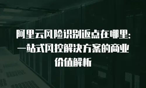 阿里云风险识别返点在哪里：一站式风控解决方案的商业价值解析