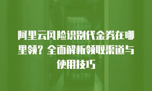 阿里云风险识别代金券在哪里领？全面解析领取渠道与使用技巧