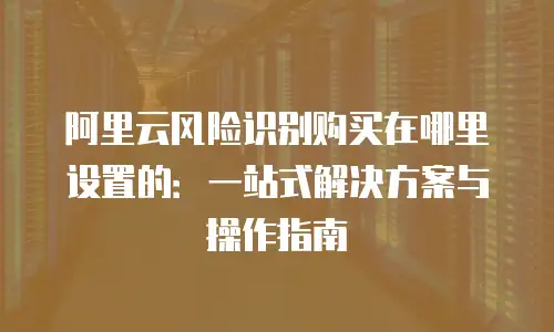 阿里云风险识别购买在哪里设置的：一站式解决方案与操作指南