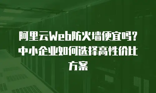 阿里云Web防火墙便宜吗？中小企业如何选择高性价比方案