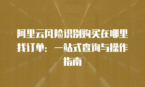 阿里云风险识别购买在哪里找订单：一站式查询与操作指南