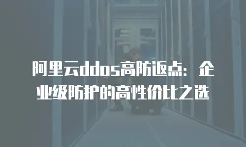 阿里云ddos高防返点：企业级防护的高性价比之选