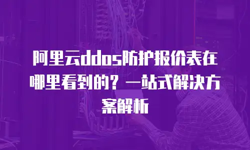 阿里云ddos防护报价表在哪里看到的？一站式解决方案解析