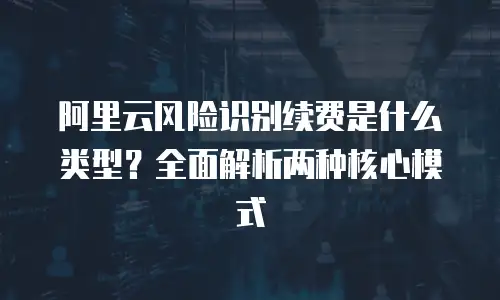 阿里云风险识别续费是什么类型？全面解析两种核心模式