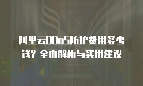 阿里云DDoS防护费用多少钱？全面解析与实用建议