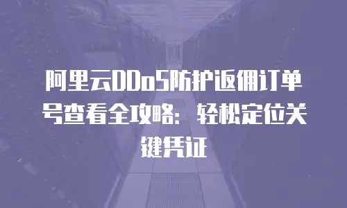 阿里云DDoS防护返佣订单号查看全攻略：轻松定位关键凭证