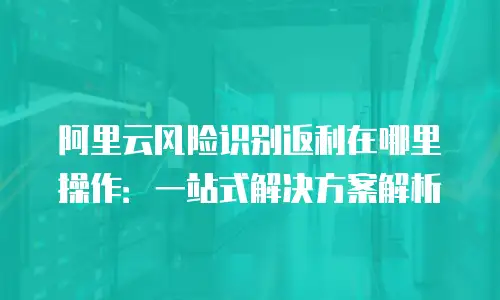 阿里云风险识别返利在哪里操作：一站式解决方案解析
