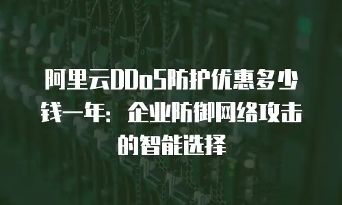 阿里云DDoS防护优惠多少钱一年：企业防御网络攻击的智能选择