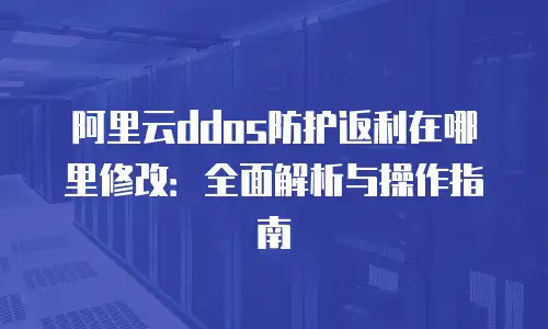 阿里云ddos防护返利在哪里修改：全面解析与操作指南
