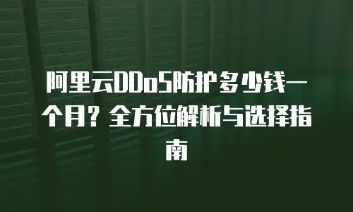 阿里云DDoS防护多少钱一个月？全方位解析与选择指南