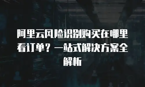 阿里云风险识别购买在哪里看订单？一站式解决方案全解析