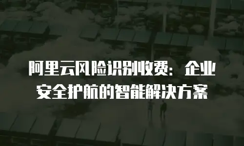 阿里云风险识别收费：企业安全护航的智能解决方案