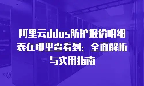 阿里云ddos防护报价明细表在哪里查看到：全面解析与实用指南