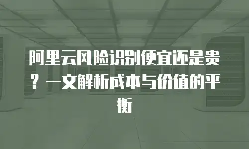 阿里云风险识别便宜还是贵？一文解析成本与价值的平衡
