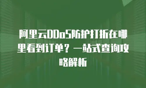 阿里云DDoS防护打折在哪里看到订单？一站式查询攻略解析