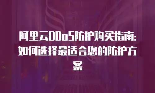 阿里云DDoS防护购买指南：如何选择最适合您的防护方案