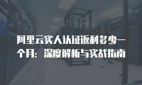 阿里云实人认证返利多少一个月：深度解析与实战指南