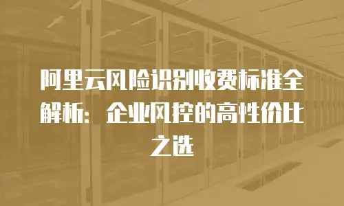 阿里云风险识别收费标准全解析：企业风控的高性价比之选