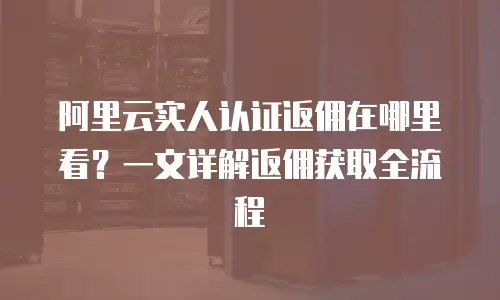 阿里云实人认证返佣在哪里看？一文详解返佣获取全流程