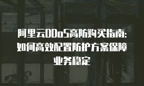 阿里云DDoS高防购买指南：如何高效配置防护方案保障业务稳定