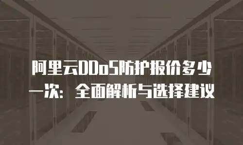 阿里云DDoS防护报价多少一次：全面解析与选择建议