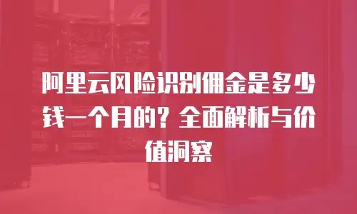 阿里云风险识别佣金是多少钱一个月的？全面解析与价值洞察