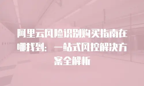 阿里云风险识别购买指南在哪找到：一站式风控解决方案全解析