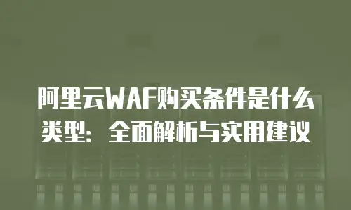 阿里云WAF购买条件是什么类型：全面解析与实用建议