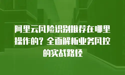阿里云风险识别推荐在哪里操作的？全面解析业务风控的实战路径