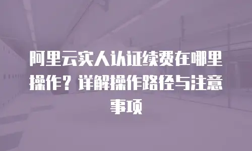 阿里云实人认证续费在哪里操作？详解操作路径与注意事项